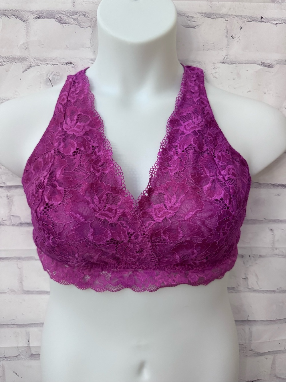 Soma Embraceable Lace Bralette Size XL Sheer Comfort Festival Wireless Sexy Pink